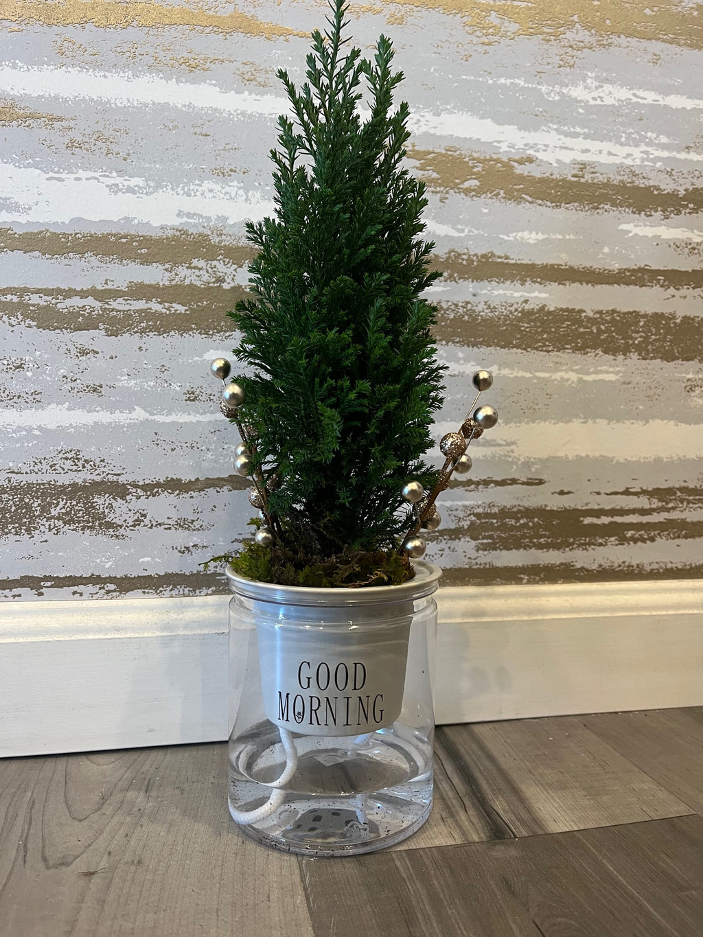 GOOD MORNING? SELF WATERING CHRISTMAS TREE DECORATED