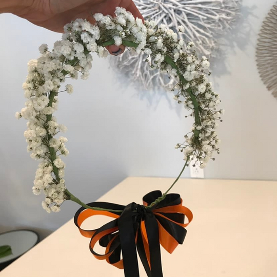 SIMPLE BABY'S BREATH HEAD WREATH